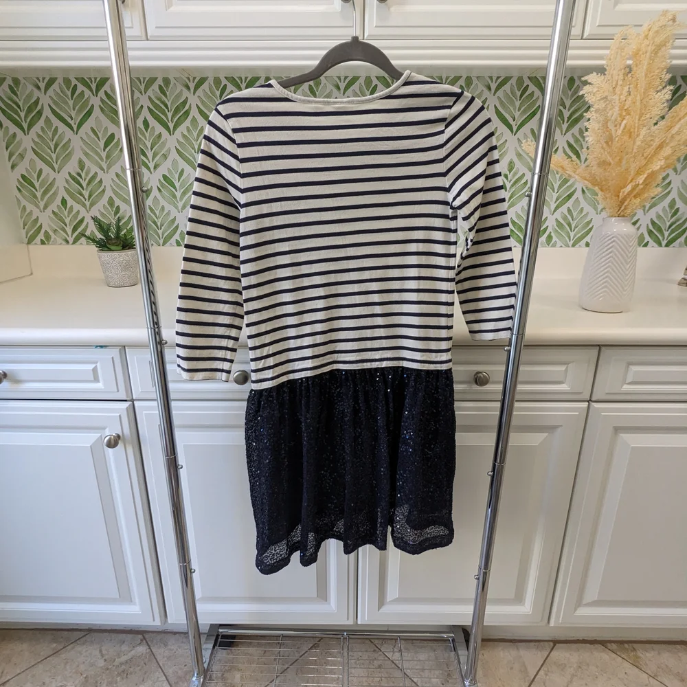 Gap Kids XXL Girl's Blue Striped Sequin Dress